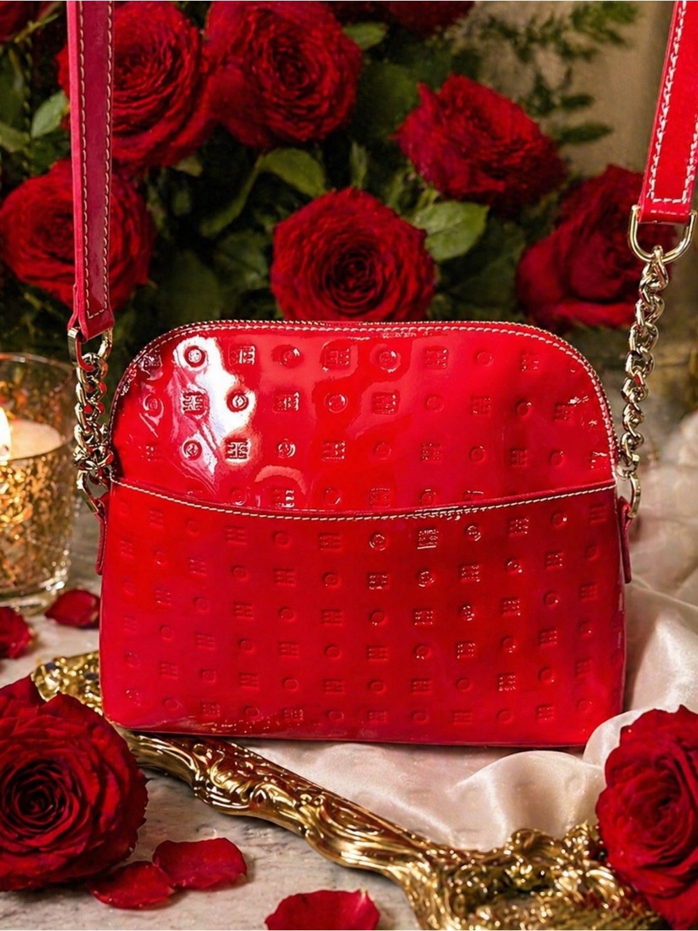 Arcadia Red Patent Leather Purse